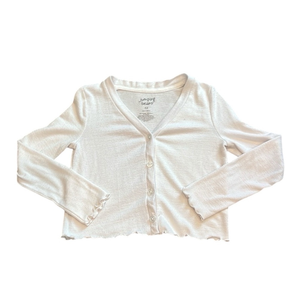 jumping beans | Off-White Button-Front Cardigan for Little Girls